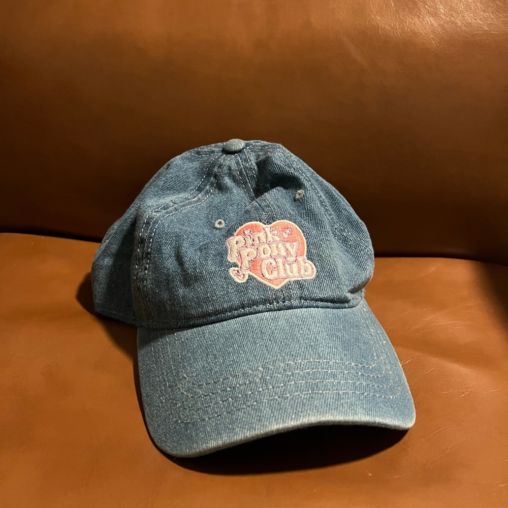 Pink Pony Club Baseball Hat Denim - Chappell Roan Merch